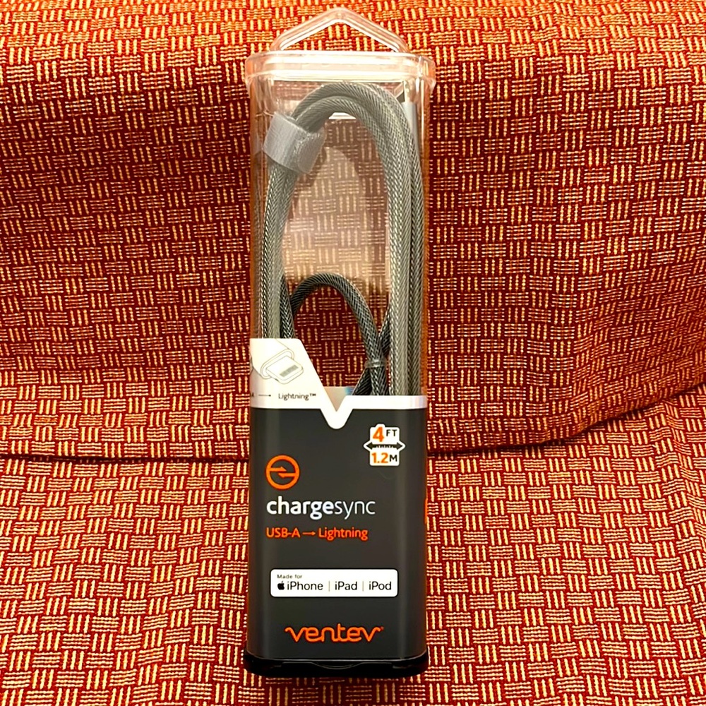Chargesync Usb-A Lighting 4Ft made for iPhone, IPad and IPod by Ventev